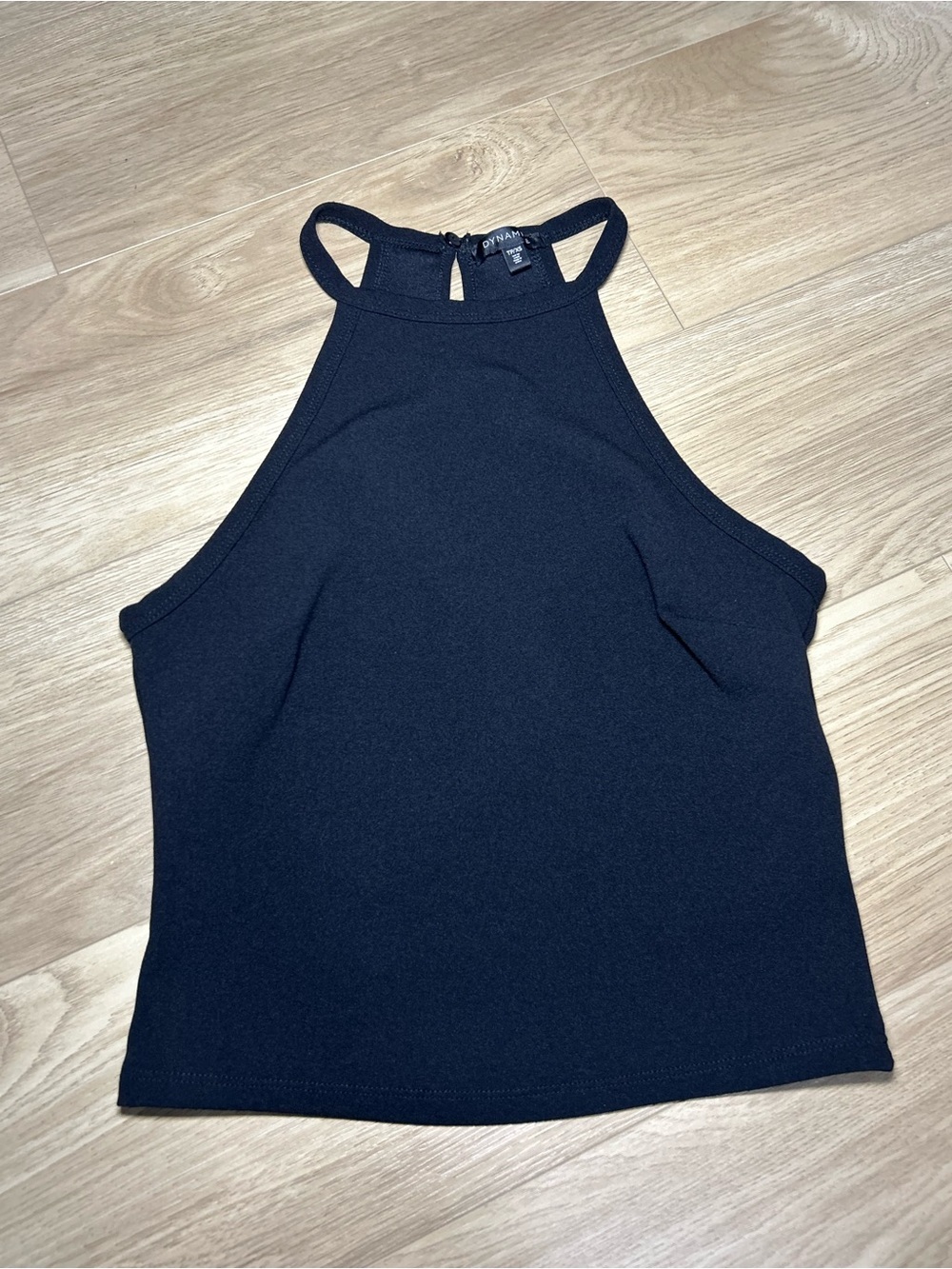 Dynamite Black High Neck Crop Tank